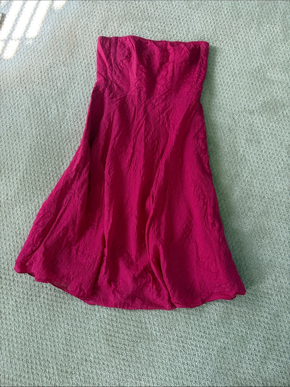 Vintage J.Crew Strapless Cotton Blend Fit and Flare Dress Hot Pink SIZE 10